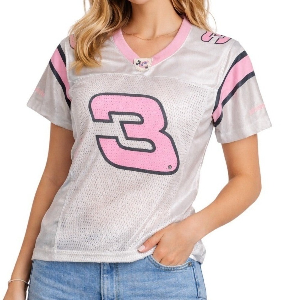 Chase Authentics NASCAR Dale Earnhardt 3 Jersey‎ White Pink Medium Y2K Racing